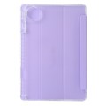 For Huawei Matepad 11 Pro 2024 Clear Acrylic 3-Fold Leather Tablet Case(Purple)