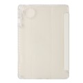 For Huawei Matepad 11 Pro 2024 Clear Acrylic 3-Fold Leather Tablet Case(White)