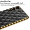 For Samsung Galaxy S24 5G GKK Rhombus Pattern Electroplating Plain PU Phone Case(Black)
