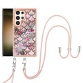 For Samsung Galaxy S24 Ultra 5G Electroplating Pattern IMD TPU Shockproof Case with Neck Lanyard(Pin