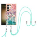 For Samsung Galaxy S24 Ultra 5G Electroplating Pattern IMD TPU Shockproof Case with Neck Lanyard(Col