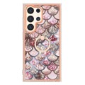 For Samsung Galaxy S24 Ultra 5G Electroplating Pattern IMD TPU Shockproof Case with Rhinestone Ring
