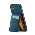 For Samsung Galaxy A13 5G Fierre Shann Crazy Horse Card Holder Back Cover PU Phone Case(Blue)