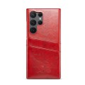 For Samsung Galaxy S24 Ultra 5G Fierre Shann Oil Wax Texture Leather Phone Case with Card Slots(Red)