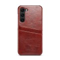 For Samsung Galaxy S24+ 5G Fierre Shann Oil Wax Texture Leather Phone Case with Card Slots(Brown)