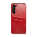 For Samsung Galaxy S24+ 5G Fierre Shann Oil Wax Texture Leather Phone Case with Card Slots(Red)