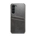 For Samsung Galaxy S24+ 5G Fierre Shann Oil Wax Texture Leather Phone Case with Card Slots(Black)