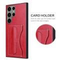 For Samsung Galaxy S24 Ultra 5G Fierre Shann Full Coverage Protective Leather Phone Case(Red)