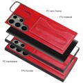 For Samsung Galaxy S24 Ultra 5G Fierre Shann Full Coverage Protective Leather Phone Case(Red)