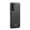 For Samsung Galaxy S24+ 5G Fierre Shann Leather Texture Phone Back Cover Case(Ox Tendon Black)