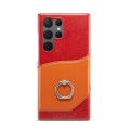 For Samsung Galaxy S24 Ultra 5G Fierre Shann Oil Wax Texture Genuine Leather Back Phone Case(Red)