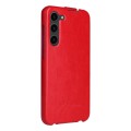 For Samsung Galaxy S24+ 5G Fierre Shann 64 Texture Vertical Flip PU Leather Phone Case(Red)