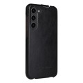 For Samsung Galaxy S24+ 5G Fierre Shann 64 Texture Vertical Flip PU Leather Phone Case(Black)