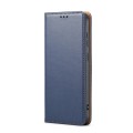 For Samsung Galaxy S24+ 5G Fierre Shann PU Genuine Leather Texture Phone Case(Blue)