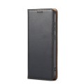For Samsung Galaxy S24+ 5G Fierre Shann PU Genuine Leather Texture Phone Case(Black)
