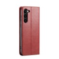 For Samsung Galaxy S24+ 5G Fierre Shann PU Genuine Leather Texture Phone Case(Red)