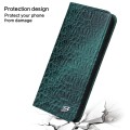 For Samsung Galaxy S24+ 5G Fierre Shann Crocodile Texture Magnetic Genuine Leather Phone Case(Green)