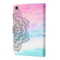 For Samsung Galaxy Tab A9 Coloured Drawing Stitching Smart Leather Tablet Case(Colorful Mandala)