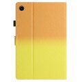 For Samsung Galaxy Tab A9+ Stitching Gradient Smart Leather Tablet Case(Orange Yellow)