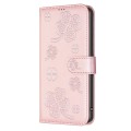For OPPO A59 5G Four-leaf Embossed Leather Phone Case(Pink)