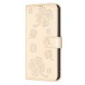 For OPPO Find X7 Four-leaf Embossed Leather Phone Case(Gold)