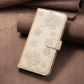 For OPPO Find X7 Ultra Four-leaf Embossed Leather Phone Case(Gold)