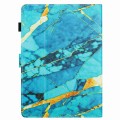 For 7 inch Universal Marble Pattern Stitching Leather Tablet Case(Gold Blue)