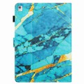 For iPad 10.2 2020 / 2019 Marble Pattern Stitching Smart Leather Tablet Case(Gold Blue)