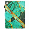 For iPad 10.2 2020 / 2019 Marble Pattern Stitching Smart Leather Tablet Case(Gold Green)