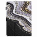 For iPad 10th Gen 10.9 2022 Marble Pattern Stitching Smart Leather Tablet Case(Black Gold)