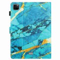 For iPad 11 Pro 2020 / Air 4 10.9 Marble Pattern Stitching Smart Leather Tablet Case(Gold Blue)