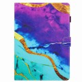 For iPad 9.7 2018 / 2017 Marble Pattern Stitching Smart Leather Tablet Case(Purple Blue)