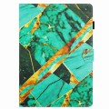 For iPad mini 5 / 4 / 3 / 2 / 1 Marble Pattern Stitching Smart Leather Tablet Case(Gold Green)