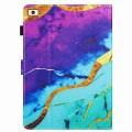 For iPad mini 5 / 4 / 3 / 2 / 1 Marble Pattern Stitching Smart Leather Tablet Case(Purple Blue)
