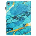For iPad mini 6 Marble Pattern Stitching Smart Leather Tablet Case(Gold Blue)