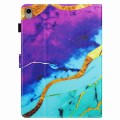 For iPad mini 6 Marble Pattern Stitching Smart Leather Tablet Case(Purple Blue)