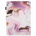 For Samsung Galaxy Tab A 10.1 2019 T510 Marble Pattern Stitching Leather Tablet Case(Gold Pink)