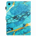 For Samsung Galaxy Tab A8 10.5 Marble Pattern Stitching Smart Leather Tablet Case(Gold Blue)