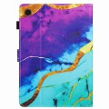 For Samsung Galaxy Tab A8 10.5 Marble Pattern Stitching Smart Leather Tablet Case(Purple Blue)