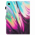 For Samsung Galaxy Tab A9+ Marble Pattern Stitching Smart Leather Tablet Case(Rose Blue)