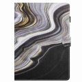 For Samsung Galaxy Tab S6 Lite P610 Marble Pattern Stitching Smart Leather Tablet Case(Black Gold)