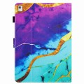 For Samsung Galaxy Tab A7 2020 T500 Marble Pattern Stitching Smart Leather Tablet Case(Purple Blue)