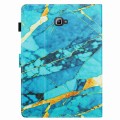 For Samsung Galaxy Tab A 10.1 T580 Marble Pattern Stitching Smart Leather Tablet Case(Gold Blue)