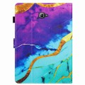 For Samsung Galaxy Tab A 10.1 T580 Marble Pattern Stitching Smart Leather Tablet Case(Purple Blue)