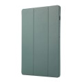 For Samsung Galaxy Tab S9 FE+ 3-Fold Pure Color TPU Leather Tablet Case with Pen Slot(Dark Green)