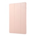 For Samsung Galaxy Tab S9 FE+ 3-Fold Pure Color TPU Leather Tablet Case with Pen Slot(Pink)