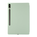 For Samsung Galaxy Tab S9 FE+ 3-Fold Pure Color TPU Leather Tablet Case with Pen Slot(Green)
