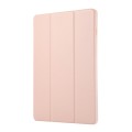 For Samsung Galaxy Tab S9 FE 3-Fold Pure Color TPU Leather Tablet Case with Pen Slot(Pink)