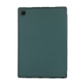 For Samsung Galaxy Tab A9+ 3-Fold Pure Color TPU Leather Tablet Case with Pen Slot(Dark Green)