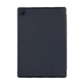 For Samsung Galaxy Tab A9+ 3-Fold Pure Color TPU Leather Tablet Case with Pen Slot(Dark Blue)
